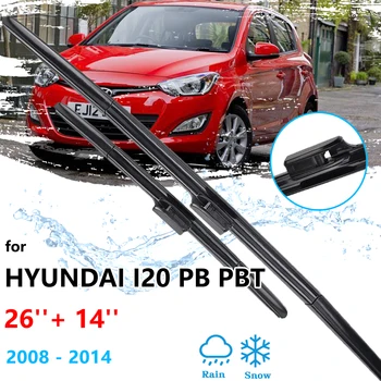 Hyundai i20 PB PBT 2008 ~ 2014 Araba Fırçaları Ön Cam Silecek Lastikleri Kesici Kemiksiz Çerçevesiz Kauçuk Pencere Temizleme Otomatik Aksesuar
