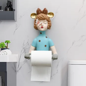 Ins İskandinav Yaratıcı Kız tuvalet tutucu Reçine Rulo Tutucu su sebili Banyo Ev Dekorasyon sigara kağıdı Banyo Depolama
