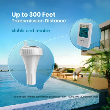 Kablosuz Dijital Yüzen Yüzme Havuzu Termometre Açık Su Geçirmez LCD Arkadan Aydınlatmalı Yüzen Sıcaklık Verici Metre
