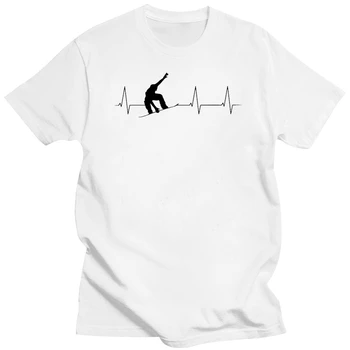 Kalp atışı Snowboardcu T Shirt Özel Kısa Kollu Gömlek Erkekler Yaz Streetwear t-shirt O Boyun Pamuk Komik T Shirt