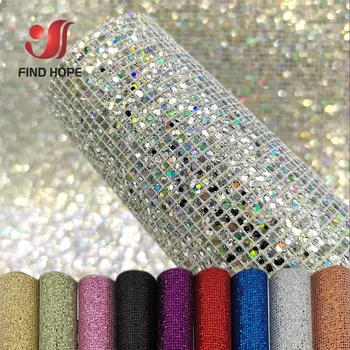 Kristal Ekose Glitter Düz Renk Sahte Sentetik PU Deri Kumaş DIY Dikiş El Yapımı Yay Çantası Zanaat Dekor Malzemesi Levhalar