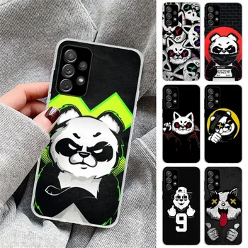 Kötü Panda Anime telefon Kılıfı İçin Samsung Galaxy S23 S22 S21 Artı Ultra A12 A32 A53 Şeffaf Telefon Kapak