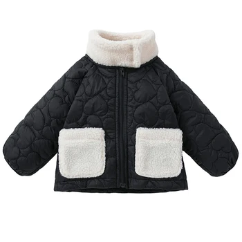 Kış Yenidoğan Kız Giysileri Kore Rahat Moda Siyah Sıcak Kalın Çocuklar Ceket Toddler Polar Ceketler Bebek Lüks Giyim BC1667