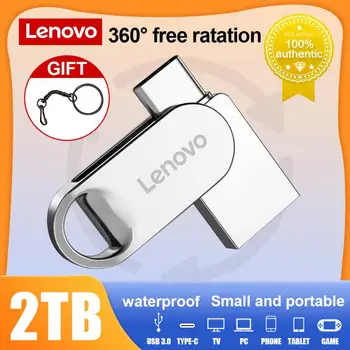 Lenovo 2 TB USB 3.0 Flash Sürücü 2 İn 1 Tip-c USB bellek 1 TB 512 GB 256 GB 128 GB Su Geçirmez Yüksek Hızlı OTG Pendrive Fikirleri Hediye
