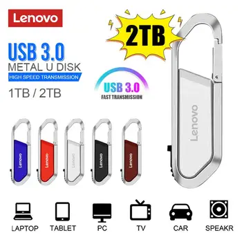 Lenovo YENİ Usb flash sürücü 128 GB 2 TB USB 3.0 Kalem Sürücü 1 TB Pendrive Metal U Disk Memoria USB Sopa Hediye hediye İçin PC / Araba / TV
