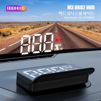 M3 Otomatik HUD OBD2 Head Up Ekran Projeksiyon Cam Araba Hız Cam Projektör Hız Göstergesi Alarm Elektronik Aksesuarlar