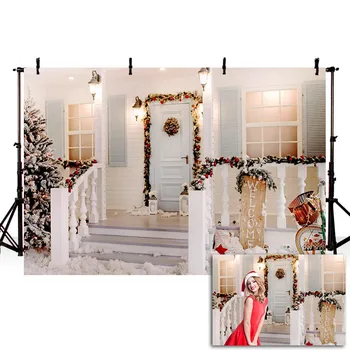 Mehofond Noel Zemin Kış Gece Açık Beyaz Saray Kar Karşılama Süslemeleri Fotoğraf Arka Plan Photophone Stüdyo