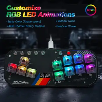  Mini Hitbox Denetleyici SOCD Arcade Sopa Tuş Takımı RGB Kırmızı Anahtarı Oyun Klavyesi Anahtarı PS4 PS3 PC Android S3A3