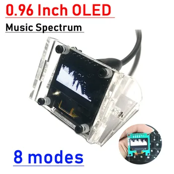 Mini OLED Stereo Müzik Spektrum Ekran Analizörü Ekran Amplifikatör Ses Seviyesi Göstergesi Ritim Analizörü VU METRE Ses kontrolü