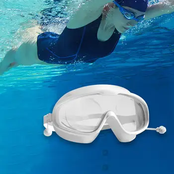Miyopi yüzme gözlükleri Yüzmek Gözlük Clear View Gözlük Kulak Tıkacı ile Rahat Erkekler Kadınlar Su Geçirmez Anti Sis Dalış Gözlük