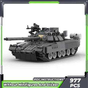Moc yapı tuğlaları Askeri Araba Modeli T-80UK ana muharebe tankı Teknoloji Modüler Blokları Hediyeler Noel Oyuncaklar DIY Setleri Montaj