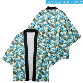 Moda Rahat Çiçek Baskılı Japon Hırka Kimono Harajuku Kadın Erkek Yukata Streetwear Geleneksel Cosplay Haori