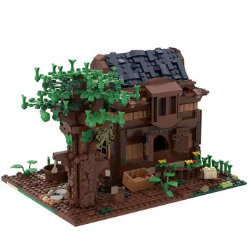 Modüler Bina: Ağaçlı ve İç Mekanlı Küçük Ev 1141 Adet MOC Build