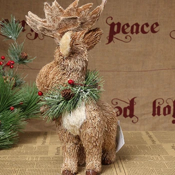 Noel saman Elk süsleme el yapımı yükseltmek için baş ren geyiği hayvan bebek Fi için
