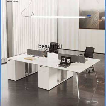 Ofis Masası Personel Masa ve Sandalye Kombinasyonu Personel kart tutucu Dört Koltuklu Ofis Mobilyaları ofis masası