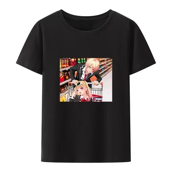 Oshi Hiçbir Ko japon animesi Kız Pamuklu T-shirt Oshinoko Erkek ve Kadın Kahramanları Vardır Süpermarkette O-Boyun Tee Tops