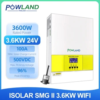 POWLAND 3600W hibrid güneş inverteri 48V 220V MPPT 100A güneş enerjisi şarj cihazı Saf Sinüs Dalgası PV Girişi 500V şebekeden bağımsız invertör WIFI İle