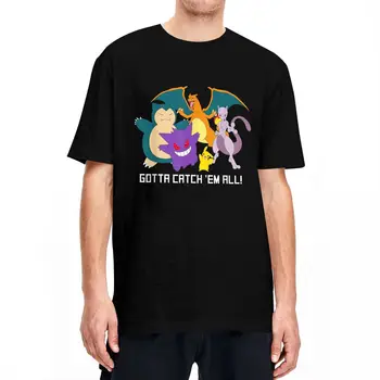 Pokemon Takımı Hepsini Yakalamalı! Erkek t-shirtü Kadınlar Vintage Pamuk Tee Gömlek Kısa Kollu T Shirt 4XL 5XL 6XL Giyim