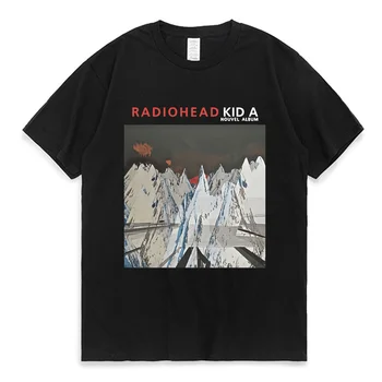 Radiohead Vintage Baskı T Shirt Erkek Kadın Hip Hop Rock Grubu Müzik Albümü Tees Harajuku Streetwear Erkek kısa kollu t-shirt
