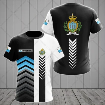 San Marino Amblemi Özelleştirmek Grafik T-shirt Yaz Unisex Büyük Boy Tees Casual Kısa Kollu Üstleri Yetişkinler ve Çocuklar Spor