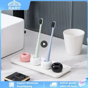 Seramik Diş Fırçası Tutucu Yaratıcı Fırça stand rafı Taban Taşınabilir Banyo Çerçeve Depolama Rafı Mini Duş Diş Fırçası Araçları