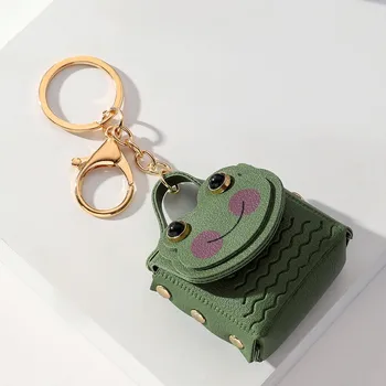 Sevimli deri kurbağa bozuk para cüzdanı kadın çanta Anahtarlık