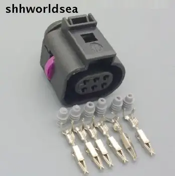 Shhworldsea 10 Takım 6 pin Araba sensörü/Gaz Kelebeği Gövdesi konnektörü VW Audi TT VW Jetta Golf MK4 Beetle 1J0973713 O2 sensörü Fişi