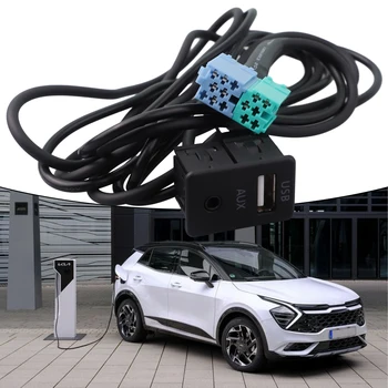 Siyah ABS Araba Radyo Uzatma AUX USB port adaptörü Kablosu Kablo Assy Hyundai Elantra 2011-2013 İçin araç elektroniği Aksesuarları