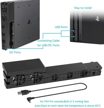 Soğutma Soğutucu DC 5V Sony PS4 Pro Slim Playstation Play Station PS 4 Oyun Konsolu Fan Buzdolabı USB Taşınabilir Havalandırma