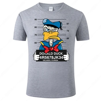 Sıcak Satış Donald Ördek Komik T Shirt Yaz Pamuk Baskı T-shirt Erkek Kadın Üstleri Kısa Kollu serin tişört Streetwear Giyim J103