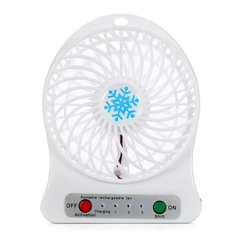 Taşınabilir şarj edilebilir led ışık Fan Hava Soğutucu Mini Masa USB Üçüncü Rüzgar Fan Soğutma El Mini Fan