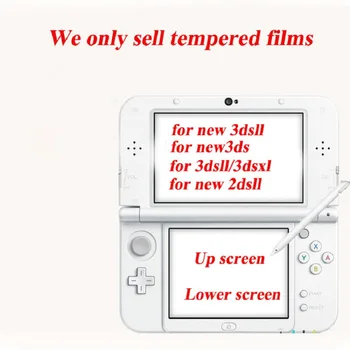 Temperli Cam 3DSXL / LL New3DS / 3DS LL / Yeni 2DSLL yukarı ve Aşağı Ekran Koruyucu koruyucu film Koruma