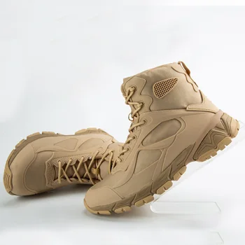 Tüm Sezon Erkekler Açık Dağ yürüyüş ayakkabıları Yüksek Top kros Sneakers kaymaz Taktik Savaş Botları