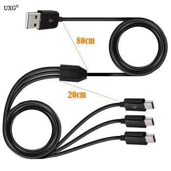 USB 2.0 Tip A Erkek 4 Mini USB 5 Pin Erkek Splitter Y Veri Senkronizasyonu ve Şarj Konektörü Adaptör Kablosu 1M Siyah