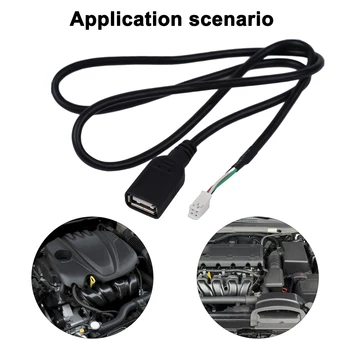 USB Adaptörü ABS Uzatma Kablosu İçin Araba Radyo Stereo Pratik Yedek Kullanışlı Dayanıklı Yüksek Kaliteli Parça