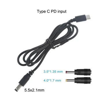 USB C Tipi C PD 9V 12V 15V 5.5x2.1mm 3.5x1.35mm 4.0x1.7mm Güç uzatma kablosu Yönlendirici için Dizüstü LED Şerit Hoparlör güvenlik kamerası