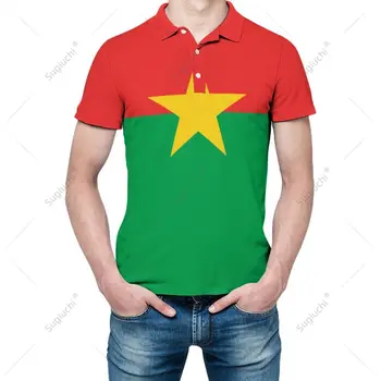 Unisex POLO GÖMLEK Burkina Faso Bayrağı 3D Baskı Adam Polo Moda Giyim Eşofman Kısa Kollu