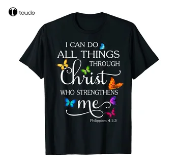 Yapabilirim Her Şeyi Mesih Kelebek Sanat Dini T-Shirt Unisex Moda Tshirt Yaz Kadın Gömlek Xs-5Xl