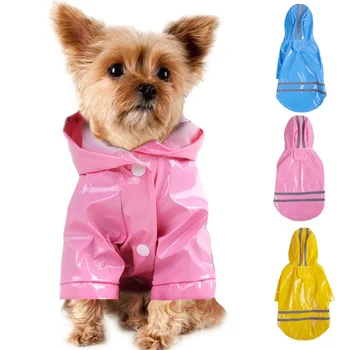 Yaz Açık Köpek Pet yağmurluk S-XL Hoody Su Geçirmez Ceketler PU Yağmurluk Köpekler Kediler için Giyim Giyim Toptan