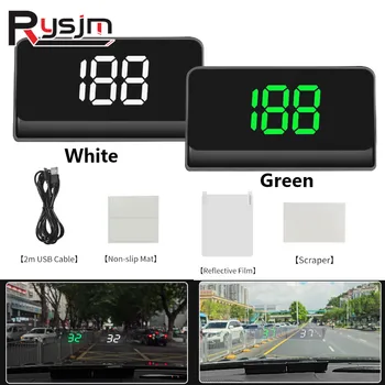 Yeni GPS Sistemi Arabalar Kilometre Cam Projektör W1 HUD Araba Head Up ekran alarmı Fonksiyonu Tüm Arabalar İçin Yeşil Beyaz Seçeneği