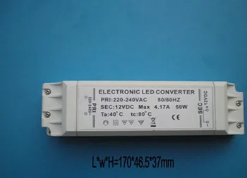 Yeni varış 1 adet satmak LED TRAFO SÜRÜCÜ 12 V 50 W 4.17 A 220-240 V Giriş gücü