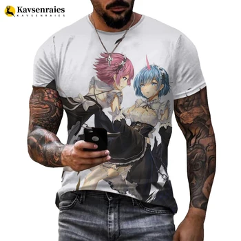 Yeniden Sıfır 3d baskılı tişört Çocuk Erkek Kız Anime Rem ve Ram Cosplay T Shirt Moda Harajuku Anime Tişört Marka Giyim 6XL