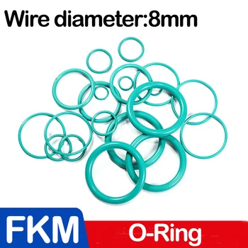Yeşil FKM O Ring Conta Kalınlığı Yağ Contaları Yakıt Yıkayıcı, Flor Kauçuk O-Ringler OD * WD 8MM