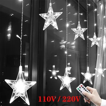 Yıldız Dize ışıkları LED Noel Garland Peri Perde ışık 2.5 M Açık Kapalı Yatak Odası Ev Partisi Ramazan Dekorasyon 2023