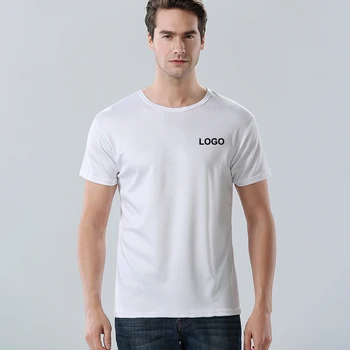 Çabuk Kuruyan erkek koşu tişörtü Yaz İnce Kesit %60 % Pamuk Erkek Kısa Kollu Tee Düz Renk Spor Üst Özelleştirilebilir Logo