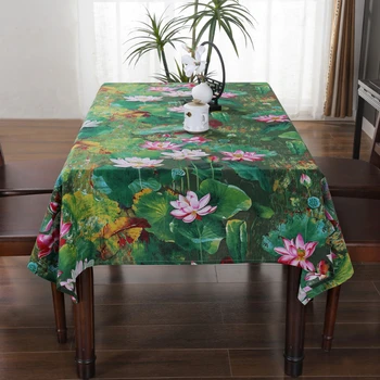 Çin Tarzı Mürekkep Yıkama Baskı Masa Örtüsü Otel Piknik Masası Dikdörtgen masa Örtüleri Retro Ev Yemek çay masası Dekorasyon