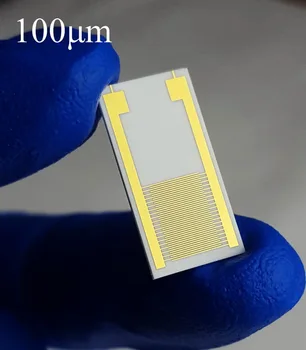 Özelleştirilmiş 100 Mikron Büyük Boy Seramik Çatal Parmak Elektrot Kapasite Dizisi Biyogaz Nem Sensörü Çip 10X20